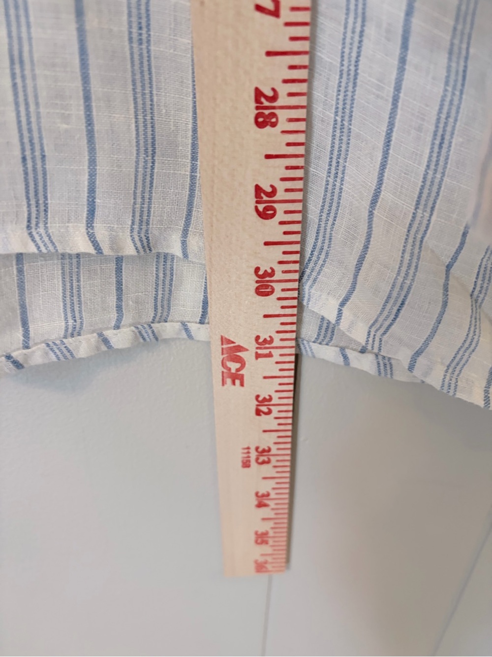 CP Shades White Blue Striped Split-Neck Tunic Top 100% Linen Beach Oversized M - Picture 7 of 11